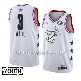 Barn Miami Heat Tröja Dwyane Wade 3 2019 All-Star Jordan Brand Vit Swingman